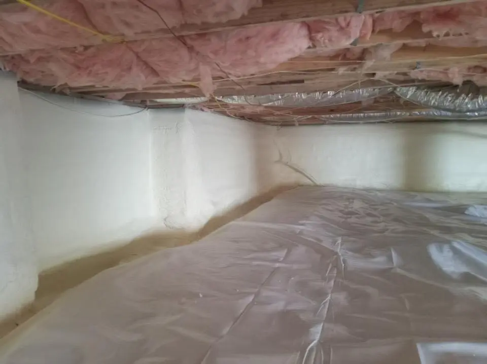 Crawl space encapsulation with closed-cell spray foam for Attic Insulation in New Britain